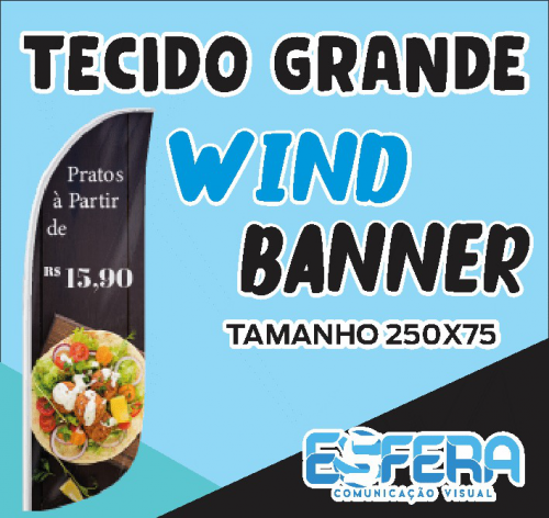Tecido wind banner grande