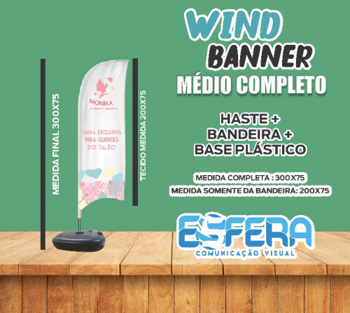 Wind Banner Completo Base Plastica-
